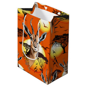 Bolsa De Regalo Mediana Gazelle Animal salvaje Antelope africano