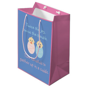 Bolsa De Regalo Mediana Gemelos = dos veces la alegría