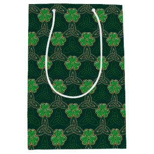 Bolsa De Regalo Mediana Geometric St Patricks day Celtic Triskele Shamrock