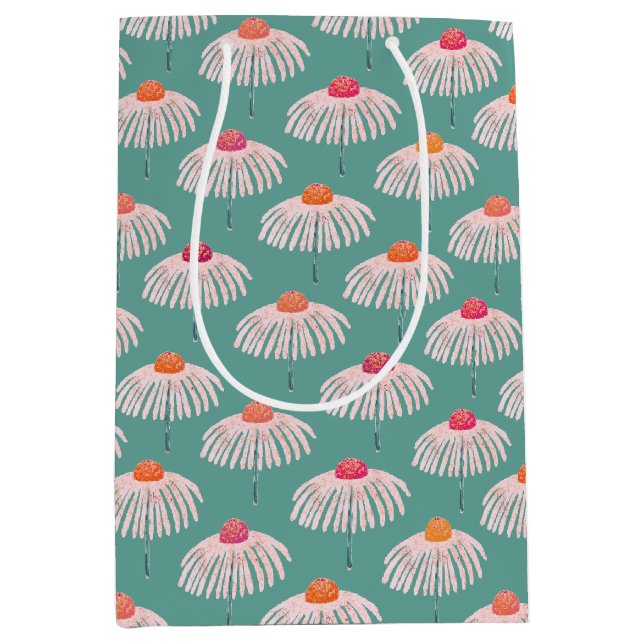 Bolsa De Regalo Mediana Gerbera Daisy Floral (Anverso)