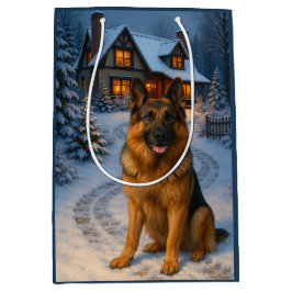 Bolsa De Regalo Mediana German Shepherd Holiday 