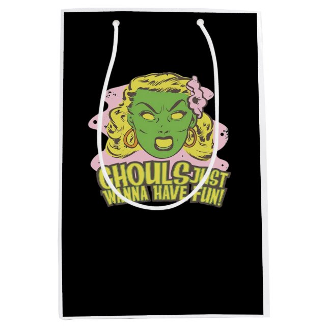 Bolsa De Regalo Mediana Ghouls Solo Quiere Divertirse Lazy Sloth (Anverso)
