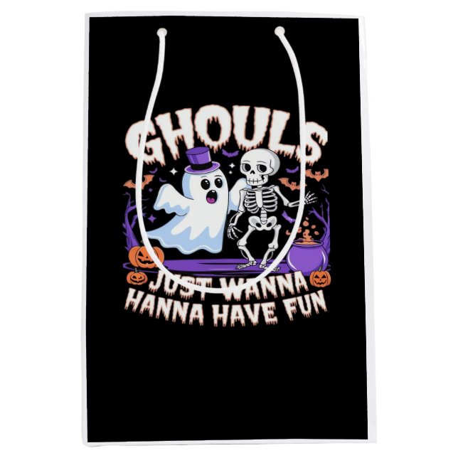 Bolsa De Regalo Mediana Ghouls Solo Quiere Divertirse Lazy Sloth (Anverso)