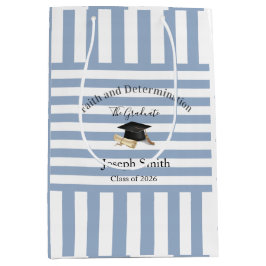 Bolsa De Regalo Mediana Gift Bags Blue White Stripe Graduation 2026