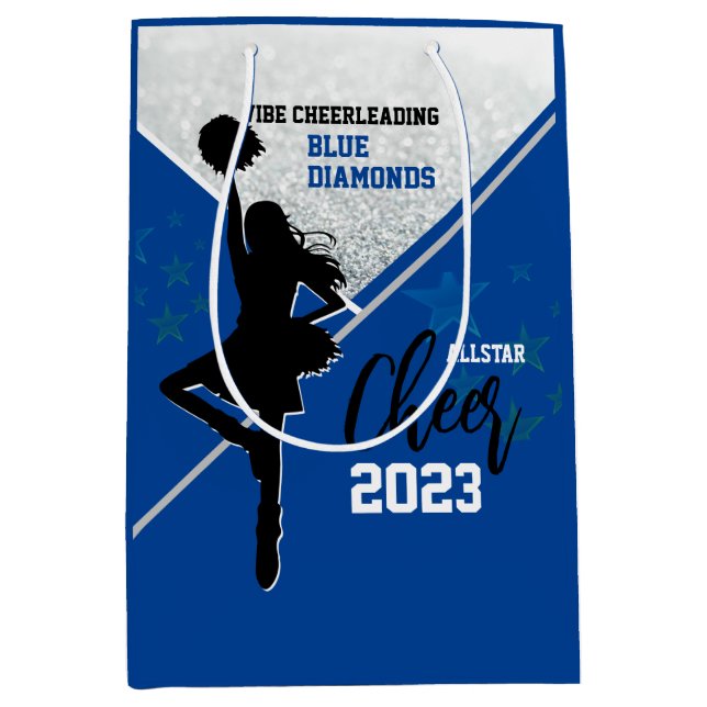 Bolsa De Regalo Mediana Gimnasio Blue and Silver Cheer (Anverso)