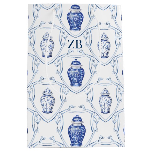 Bolsa De Regalo Mediana Ginger Jar Blue y White Chinoiserie (Anverso)