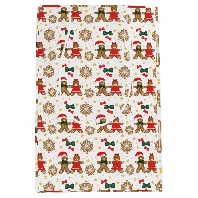 Bolsa De Regalo Mediana Gingerbread Friends Christmas Wrapping Paper (Anverso)