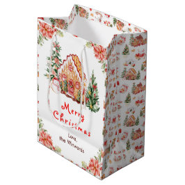Bolsa De Regalo Mediana Gingerbread House Red Merry Christmas
