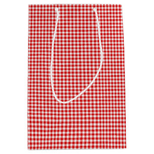 Bolsa De Regalo Mediana Gingham-GIFT BAG rojo-blanco m