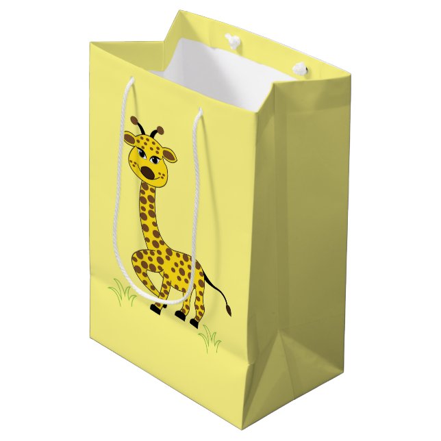 Bolsa De Regalo Mediana Giraffe Animal Art Kids Cute (Angulo Anverso)