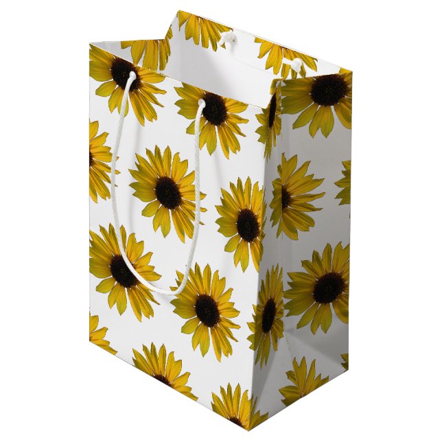 Bolsa De Regalo Mediana Girasoles amarillos (Angulo Anverso)
