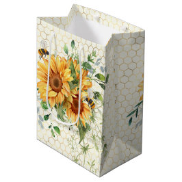 Bolsa De Regalo Mediana Girasoles y abejas