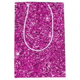 Bolsa De Regalo Mediana Girly Pink Purpurina Sparkle