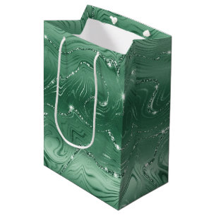 Bolsa De Regalo Mediana Glam Green Purpurinoso Glitz