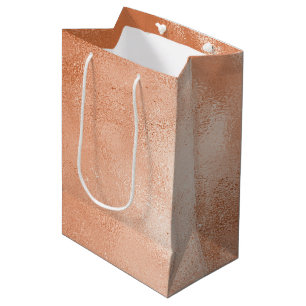 Bolsa De Regalo Mediana Glam Naranja Peach Spice Cumpleaños