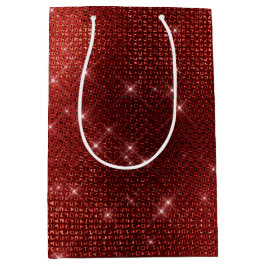 Bolsa De Regalo Mediana Glam Red Sparkle