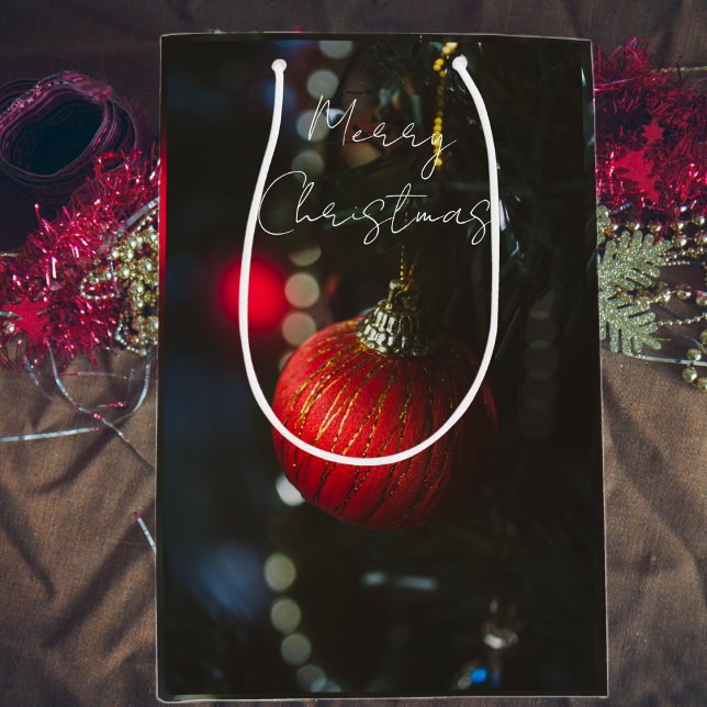 Bolsa De Regalo Mediana Glamour oscuro adornos navideños (Subido por el creador)
