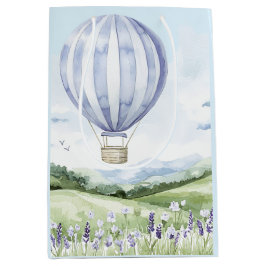 Bolsa De Regalo Mediana Globo aerostático floral de lavanda para despedida