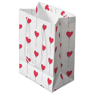 Bolsa De Regalo Mediana Globos de Corazón