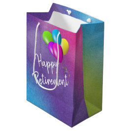 Bolsa De Regalo Mediana Globos De Jubilación Sobre El Arcoiris