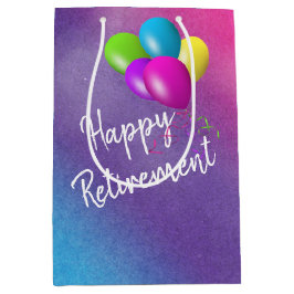 Bolsa De Regalo Mediana Globos De Jubilación Sobre El Arcoiris