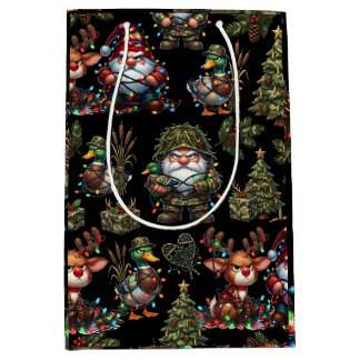 Bolsa De Regalo Mediana Gnomo de Camuflaje para Caza de Patos
