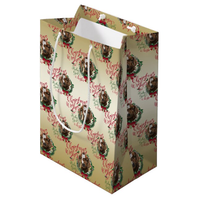 Bolsa De Regalo Mediana GOAT | Navidades Desean Beber Besa De Cabra (Angulo Anverso)