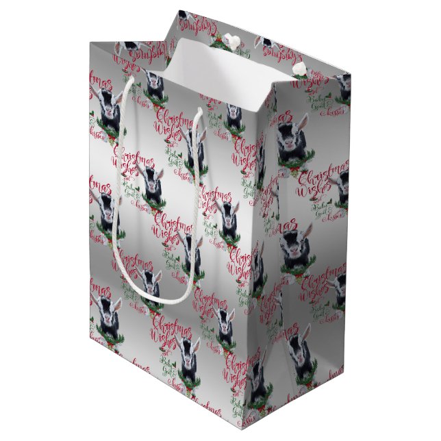 Bolsa De Regalo Mediana GOAT | Navidades Desean Bebés De Cabra Bebé Nigeri (Angulo Anverso)
