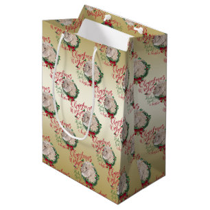 Bolsa De Regalo Mediana GOAT Navidades Desean Besar de Cabra Bebé Angora