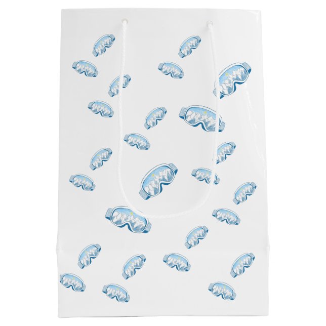 Bolsa De Regalo Mediana Goggles de esquí con patrón de reflexión de montañ (Reverso)