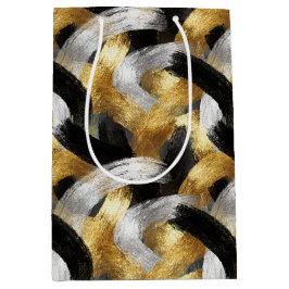 Bolsa De Regalo Mediana Gold Black Silver Glam Confetti Christmas