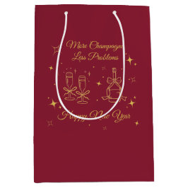 Bolsa De Regalo Mediana Gold Line Art New Year Design