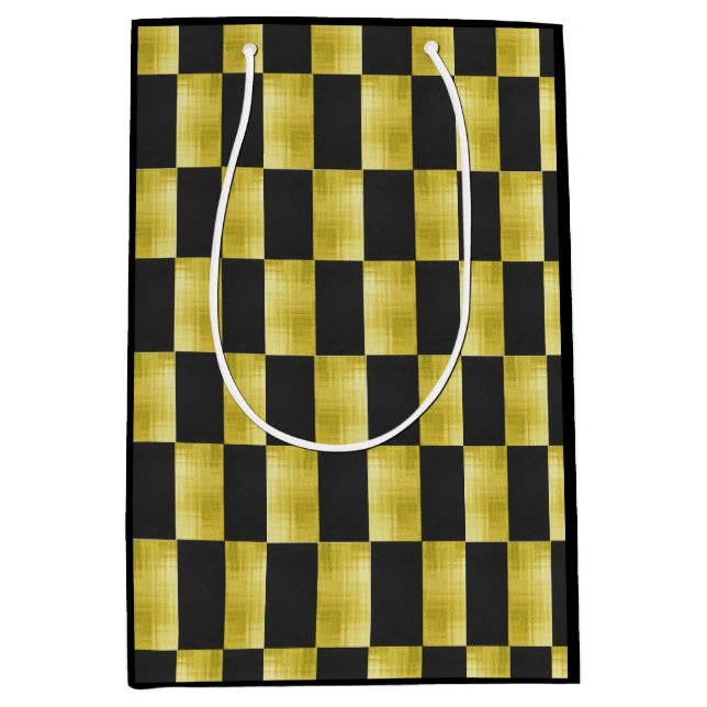Bolsa De Regalo Mediana Gold-Paneled-Black-IV (Anverso)