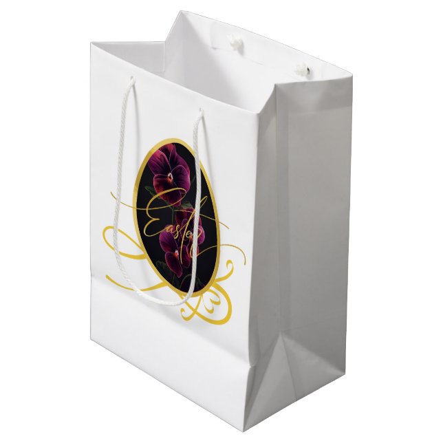 Bolsa De Regalo Mediana Golden Easter Egg and Elegant Iris (Angulo Anverso)