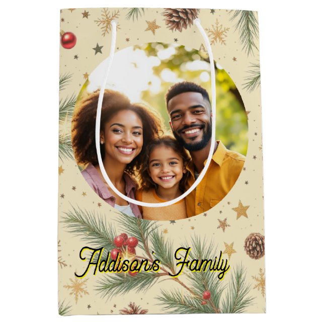 Bolsa De Regalo Mediana Golden Pine Frame (Anverso)