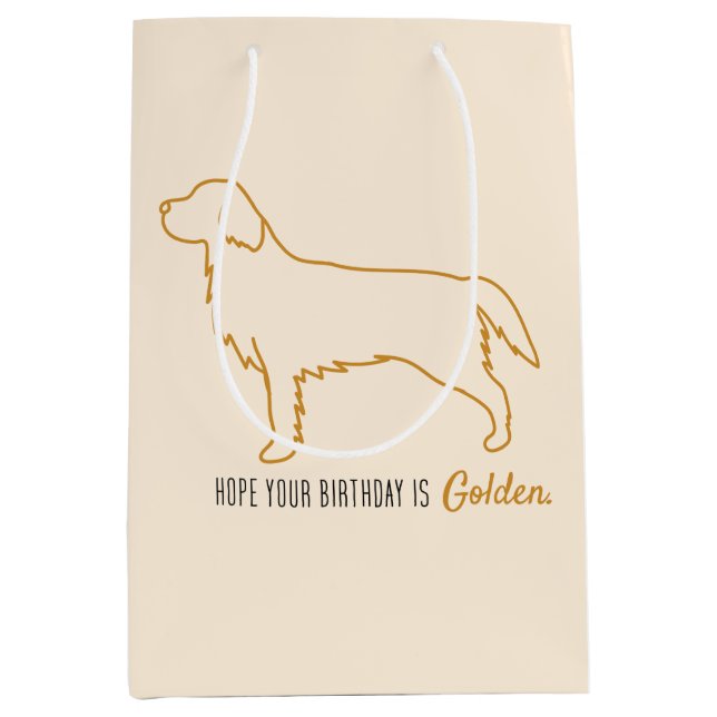 Bolsa De Regalo Mediana Golden Retriever Tissue Paper  (Anverso)