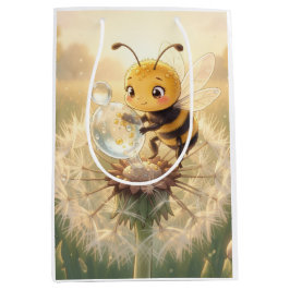 Bolsa De Regalo Mediana Goldene Hummel im Blütentanz.9