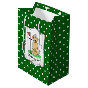 Bolsa De Regalo Mediana Golf Amarillo Labrador Recuperador (yel 3) Perro -