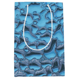 Bolsa De Regalo Mediana Gotas de lluvia suaves en vidrio azul