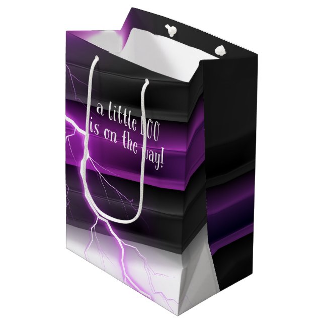 Bolsa De Regalo Mediana Gótico Purple Black Halloween Evento Baby Shower (Angulo Anverso)