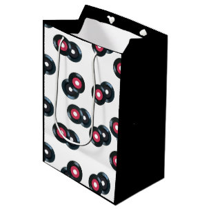 Bolsa De Regalo Mediana Grabar rojo y negro de doble dispersión