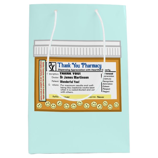 Bolsa De Regalo Mediana Gracias Farmacia (Anverso)