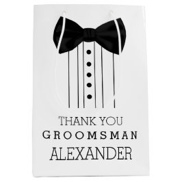 Bolsa De Regalo Mediana Gracias Groomsman Black Bow Tie Tuxedo