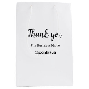 Bolsa De Regalo Mediana gracias nombre de negocio de redes sociales fecha