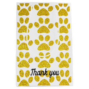 Bolsa De Regalo Mediana Gracias Purpurina de oro Pintar impresiones Bodas 