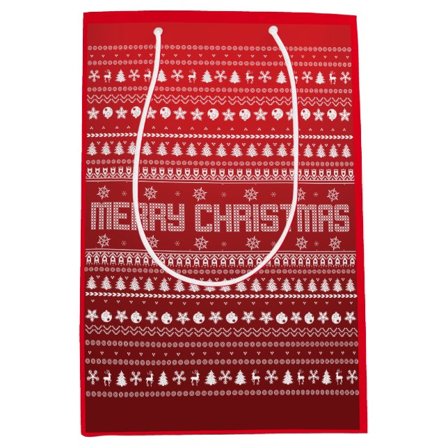 Bolsa De Regalo Mediana Gracioso patrón de Navidad de Ugly Merry (Anverso)