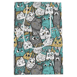Bolsa De Regalo Mediana Graciosos Gatos Jugadores