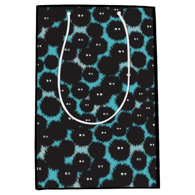 Bolsa De Regalo Mediana Graciosos monstruos esponjosos negros (Anverso)