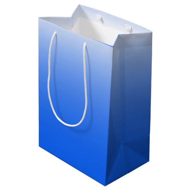 Bolsa De Regalo Mediana Gradiente de dos tonos azul oscuro (Angulo reverso)