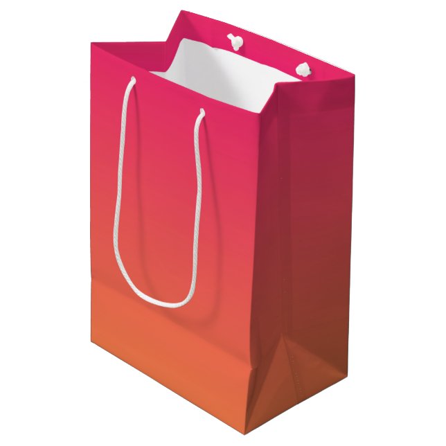 Bolsa De Regalo Mediana Gradiente rosa y naranja (Angulo Anverso)